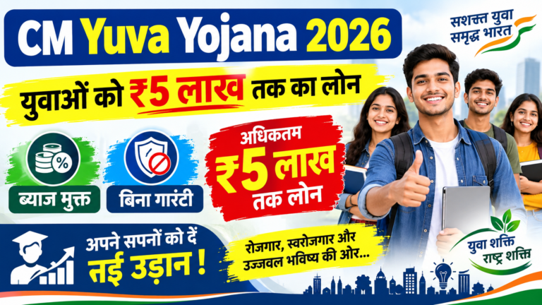CM Yuva Udyami Yojana: युवाओं को ₹5 लाख तक का लोन, ब्याज मुक्त और बिना गारंटी
